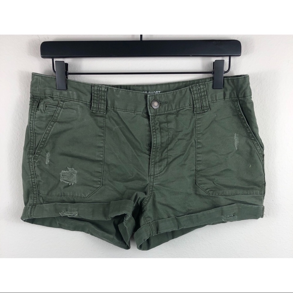 3/$20 Mossimo Army Green Distressed Shorts Size 8